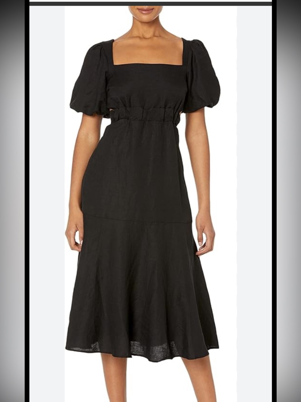 Astr the Label Angeles Black Tie-Back Midi Dress Size M